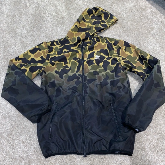 Adidas Originals Men’s Camouflage Windbreaker‎ Jacket Size Small Hood CE1545 - Picture 5 of 10